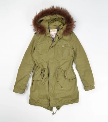 Women's Alpha Industries X Lee Khaki Strom Rider Fishtail Fur Trim Parka Size S - Image 1 of 4