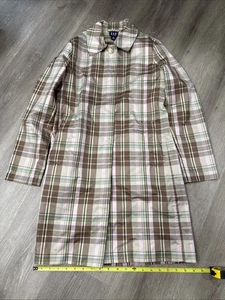 Gap Vintage Pink/Brown/Green Plaid Raincoat Size XS Barely Worn Early 2000's - Picture 1 of 6