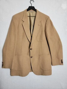 Bill Blass Men's 44 R Camel Hair Blazer Coat Khaki - Picture 1 of 9