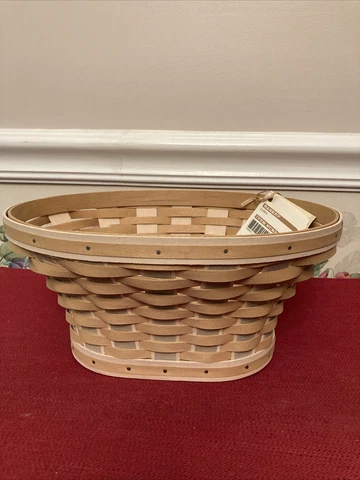 Longaberger 2011 RETIRED WASHED LINEN BOWL BASKET W/PROT BRAND NEW/WEAVING TAGS Cover