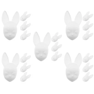 5 Count Maschera Viso di Coniglio Vuota Per Decorare Costume Maschera - Foto 1 di 12