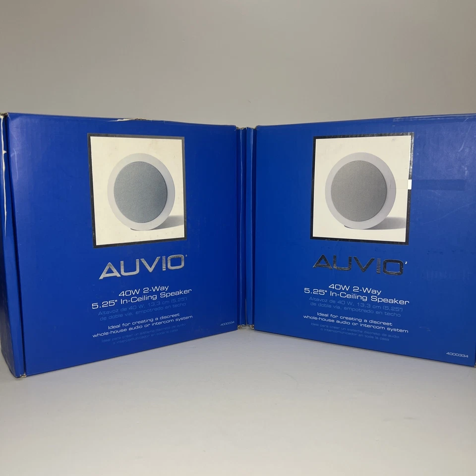 "Lote de 2 altavoces de techo Auvio 40W 2 vías 5,25"" 4000334 montaje empotrado caja abierta"  Foto 1 de 4