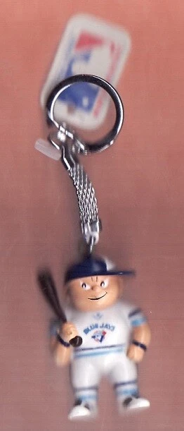 MLB J.F.SPORT BRAT TORONTO BLUE JAYS Wht Jers Original Logo VINTAGE KEYCHAIN #2L - Image 1 of 1