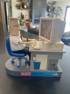 DILBERT! M&M's Candy Dispenser Vintage 1998 Motor Runs MANUEL Dispense READ - Picture 1 of 9