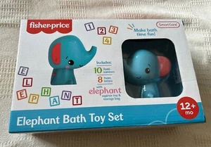 Fisher Price Elephant Bath Toy Play Set 19 Pieces with storage bag NEW - Picture 1 of 3