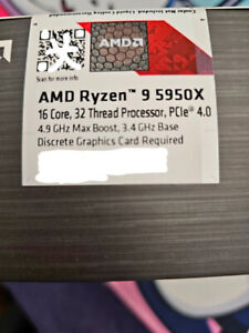 AMD Ryzen 9 5950X Desktop Processor (4.9GHz, 16 Cores, Socket AM4) Box -...