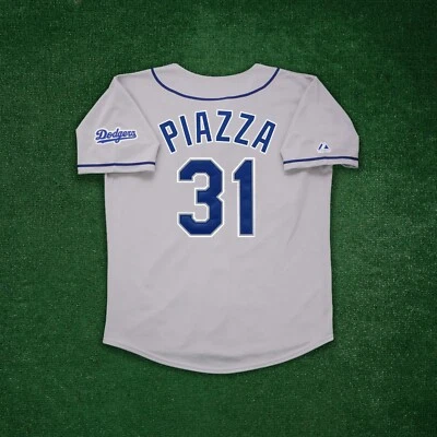 Mike Piazza 1999 Los Angeles Dodgers Men's Grey Road Throwback Jersey - Image 1 of 4