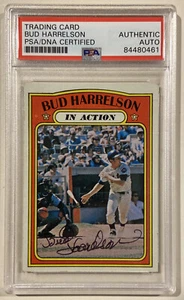 Bud Harrelson 1972 Topps Signed In Action Baseball Card PSA/DNA Auto Certified - Picture 1 of 3