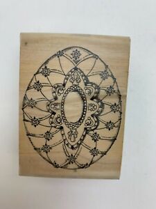 Stampington Company Jeweled Egg Wooden Rubber Stamp M4134 1995 3.5x2.5"