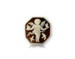 Cammeo da conchiglia in Sardonico di Torre del Greco cameo e vintage Donna uomo - Picture 1 of 2