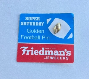 Vintage Friedman's Super Saturday Football Gold Tone Pin - Picture 1 of 2