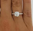 0.75 Ct Twist Rope Round Cut Diamond Solitaire Engagement Ring SI1 G White Gold