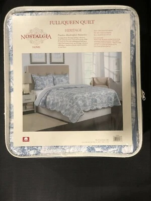 Edredón Nostalgia Completo/Queen-Azul y Blanco-Colección Patrimonio Foto 1 de 4