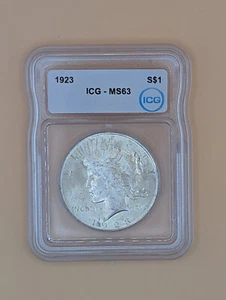 1923 Peace Dollar ICG MS63 - Picture 1 of 2