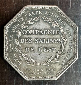 TOKEN - LOUIS XVIII 1814-1824 - COMPANY DES SALINES DE L'EST - 15. APRIL 1806 - Bild 1 von 2
