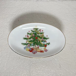 Christmas Tree Ceramic Bathroom Pedestal Soap Dish Japan, Holiday Decor - Picture 1 of 3