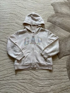 GAP KIDS GIRL SHERPA SPARKLE LOGO HOODIE COTTON JACKET OAT sz XL (12-13 y/o) - Picture 1 of 5