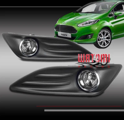 14-18 FORD FIESTA S SE BUMPER DRIVING FOG LIGHT LAMP CHROME W/BULB+COVER+SWITCH - Imagem 1 de 4