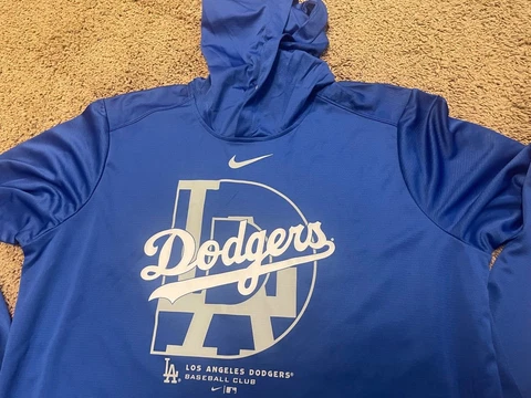 Mens Nike Los Angeles Dodgers Hoodie Sweatshirt Lightweight Cover