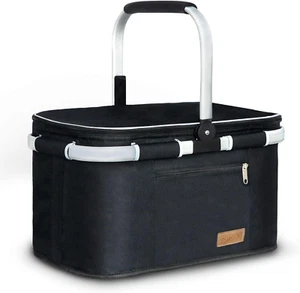 35L Large Picnic Basket 2 Layers of Internal Pockets Leak-Proof and Insulated Fo - Picture 1 of 12