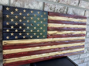 Distressed American Flag, Rustic American Flag, Betsy Ross, Wooden Flag - Picture 1 of 10