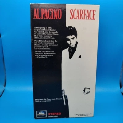 MCA Universal Home Video SCARFACE Al Pacino VHS Tape Crime Drama Stereo Surround - Image 1 of 4