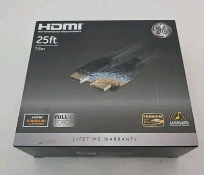 25ft HDMI Cable GE Pro High-Speed with Ethernet Gold Connectors 7.6m (BRH) - Image 1 of 4