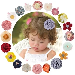 20pcs Baby Girl Hair Clip, Multi Colored Flower Non Slip Alligator Clip Fully... - Picture 1 of 6