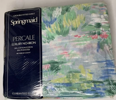 Sábana Ajustable Doble/Completa Springmaid Verde Camille Floral Clásica De Colección Foto 1 de 4