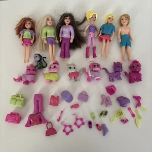 Lot Of 3.5” Polly Pocket Dolls Glittery Pets Monkey Huge Lot Accessories - Picture 1 of 11