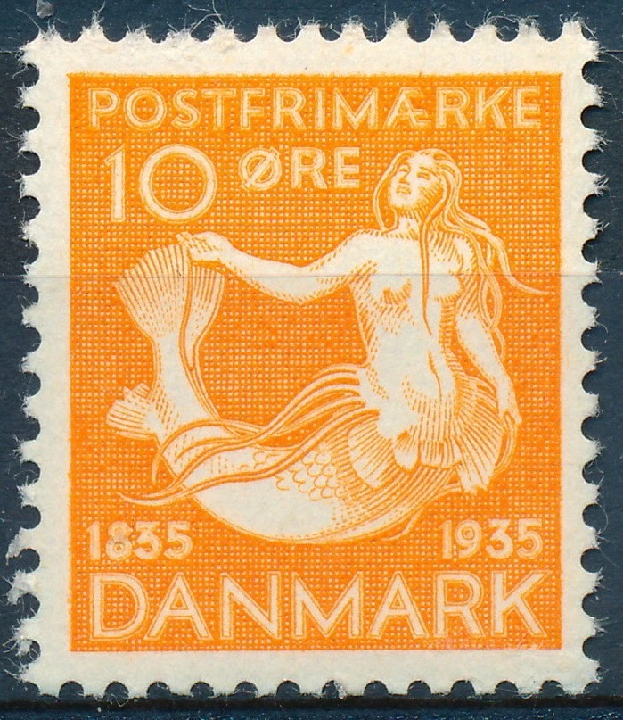 Dinamarca Scott 248/AFA 225, 10Ø naranja H.C. Andersen, F-VF como nuevo NH Foto 1 de 1