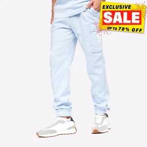 Crosshatch Holdouts Mens Casul Fashion Designer Bottoms Joggers Blue - Picture 1 of 5