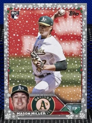 2023 Topps Holiday MASON MILLER Athletics RC Rookie Card Silver Glitter - Image 1 of 2
