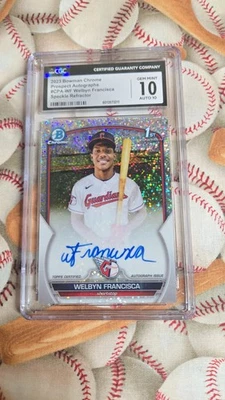 2023 bowman chrome prospects Welbyn Francisca speckle Refractor - Image 1 of 2