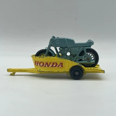 Lesney Matchbox No. 38 Honda M/Cycle Trailer 1967 Yellow - Made In England W/Box - Image 1 of 4