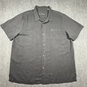 Tommy Bahama Men’s Button Down Shirt Island Zone 2XL Charcoal Gray Silk Blend - Picture 1 of 13