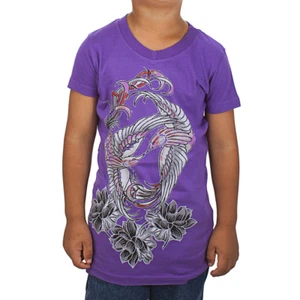 Ed Hardy Print Vneck Tunic Tshirt for Toddlers - Purple - Picture 1 of 2
