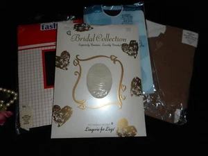 L Victoria's Secret Ivory Pantyhose Black Backseam T Silkies Queen Navy Beige E - Picture 1 of 9