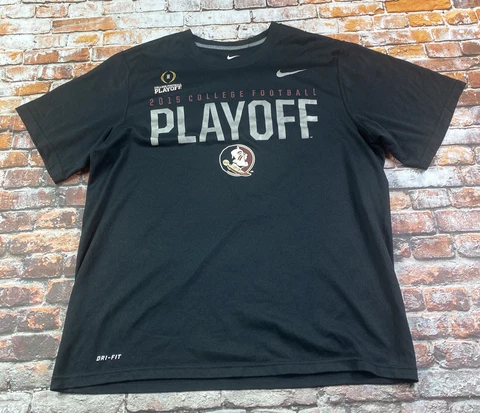 (B) College Football Nike Dri-Fit T-Shirt Playoff L FSU Florida State Seminoles Cover