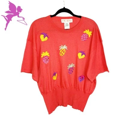 Suéter Vintage Años 80 Escada Tropical Fruits Novedad Foto 1 de 4