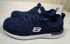 Skechers work 108033 navy Bulkin Balran Comp Toe Work Shoes women's sz 9 ~ NEW - Picture 1 of 18