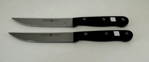 2 Wusthof Gourmet Straight Edge Steak Knives 4.5 Inch Blade 4050 Germany - Picture 1 of 6