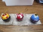3 Porcelain Christmas Ornament Hinged Trinket Jewelry Gift Box  /Holds Rings:)