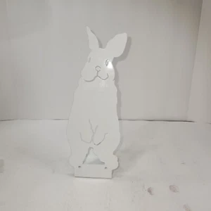 Vtg votive candle holder Bunny Rabbit White Metal Ann Munson Enthuse Design - Picture 1 of 5
