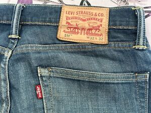 2 pairs of Levi 511 jeans  W32 L32 - dark blue and lighter blue Great Condition!