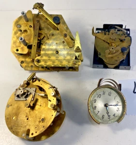 Lot of 4 Vintage Clock Brass Movement Parts Repair - Seth Thomas, Schatz Lot 25 - Picture 1 of 9