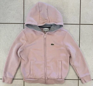 Lacoste Sport Girls Pink Zipper Hoddie Sweatshirt Jacket Size 6 116 46 - Picture 1 of 6