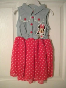 Girls Disney Minnie Mouse Red Dress - Size 4T - Picture 1 of 2