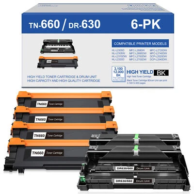 TN660 Toner Cartridge DR630 Drum Compatible For Brother DCP-L2540DW L2540DW Lot - Image 1 of 4