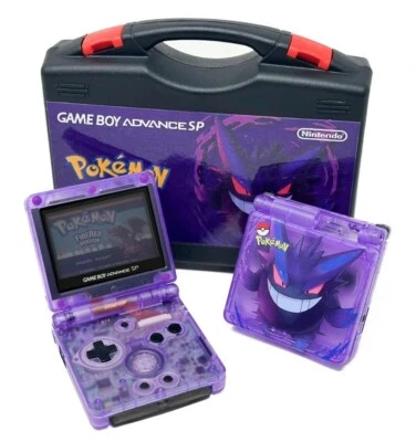 Nintendo Game Boy Advance SP System GBA SP AGS 001 LCD POKEMON UV Printed GENGAR - Image 1 of 4